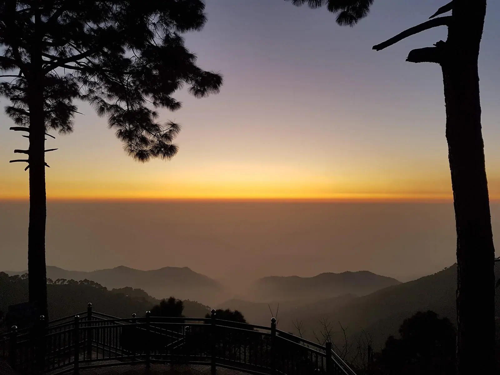 Sunset over the valley from Kasauli